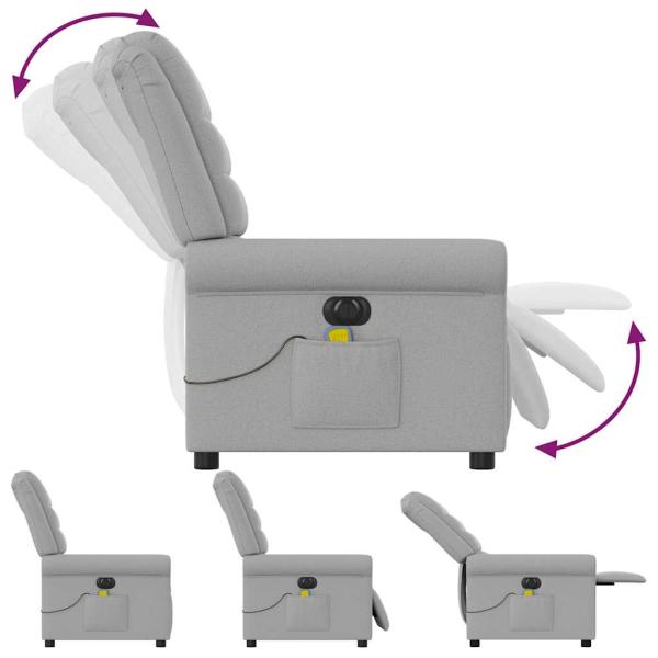 Massagesessel Elektrisch Wolkengrau Stoff