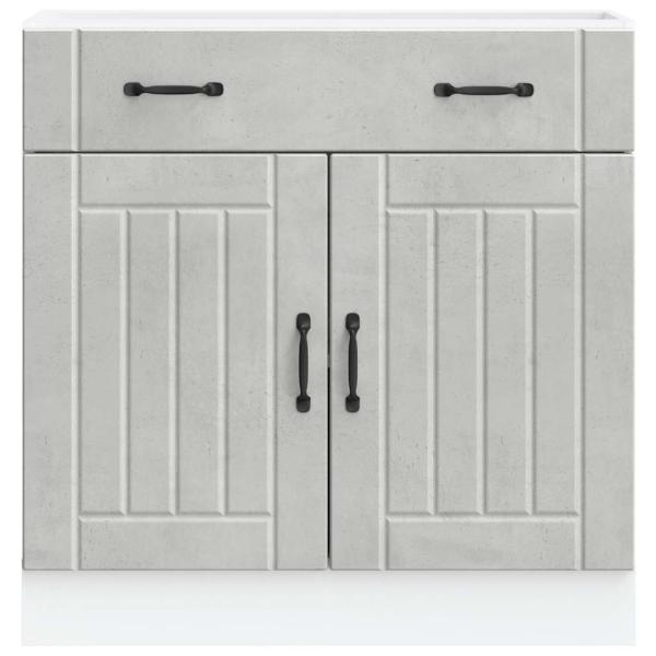 Küchen-Unterschrank Lucca Betongrau Holzwerkstoff