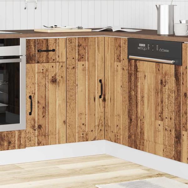 Küchen-Eckunterschrank Lucca Altholz-Optik Holzwerkstoff
