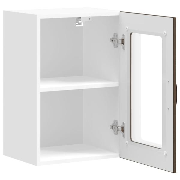 Küchen-Hängeschrank mit Glastür Lucca Braun Eichen-Optik