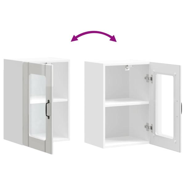Küchen-Hängeschrank mit Glastür Lucca Hochglanz-Weiß