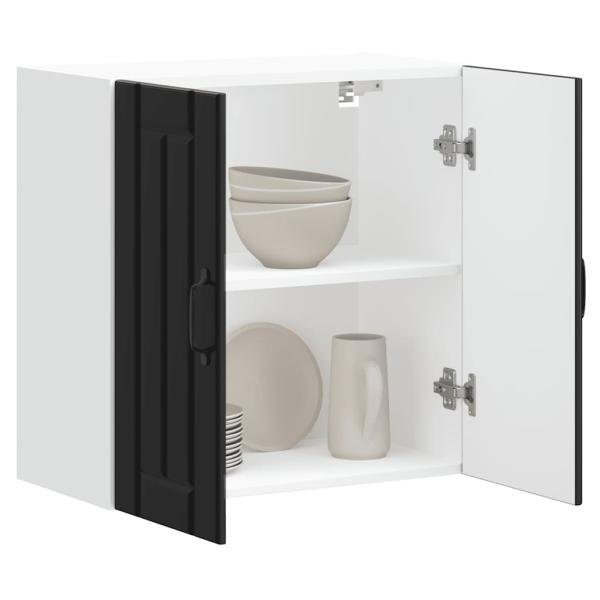 ARDEBO.de - Küchen-Hängeschrank Lucca Schwarz Holzwerkstoff
