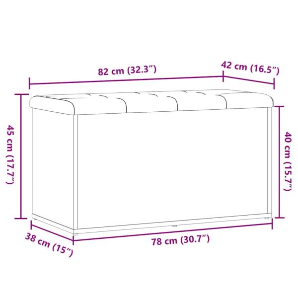 Sitzbank mit Stauraum Altholz-Optik 82x42x45 cm Holzwerkstoff