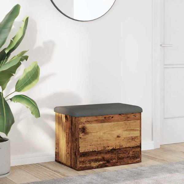 ARDEBO.de - Sitzbank mit Stauraum Altholz-Optik 62x42x45 cm Holzwerkstoff