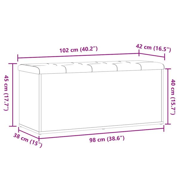 Sitzbank mit Stauraum Artisan-Eiche 102x42x45 cm Holzwerkstoff