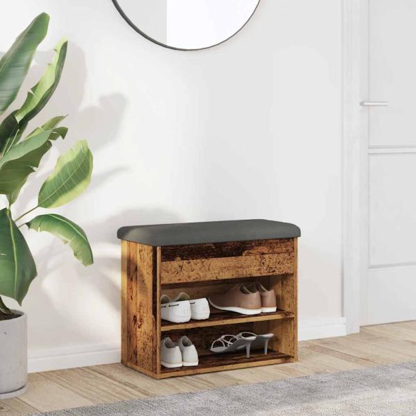 ARDEBO.de - Schuhbank Altholz-Optik 62x32x50 cm Holzwerkstoff