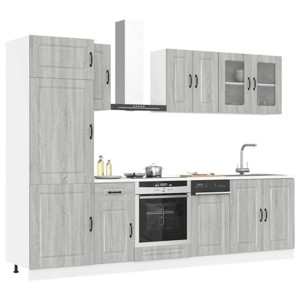 ARDEBO.de - 8-tlg. Küchenschrank-Set Kalmar Grau Sonoma Holzwerkstoff