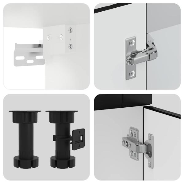 4-tlg. Küchenschrank-Set Kalmar Schwarz Holzwerkstoff