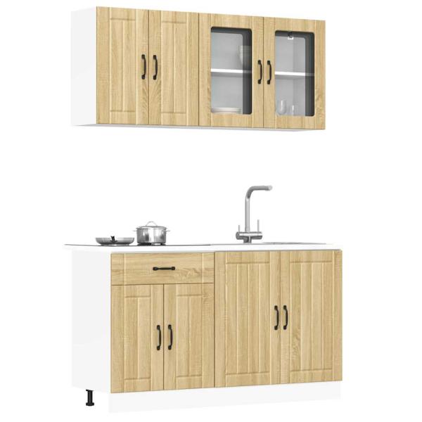 ARDEBO.de - 4-tlg. Küchenschrank-Set Kalmar Sonoma-Eiche Holzwerkstoff