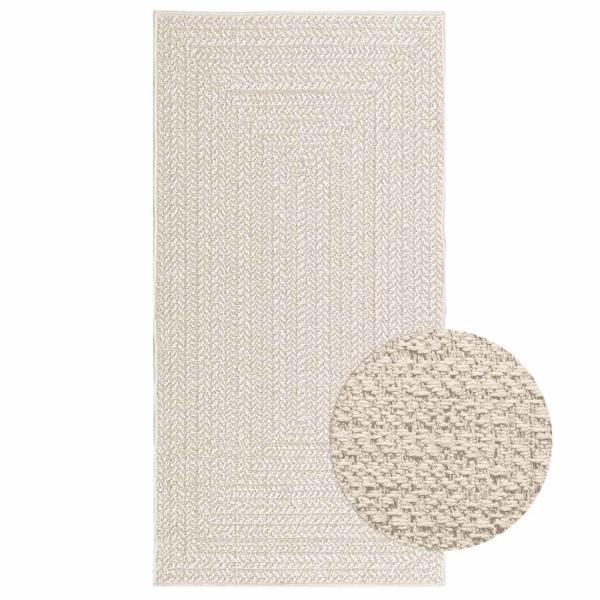ARDEBO.de - Teppich ZIZUR Creme 80x150 cm Jute-Optik Indoor und Outdoor
