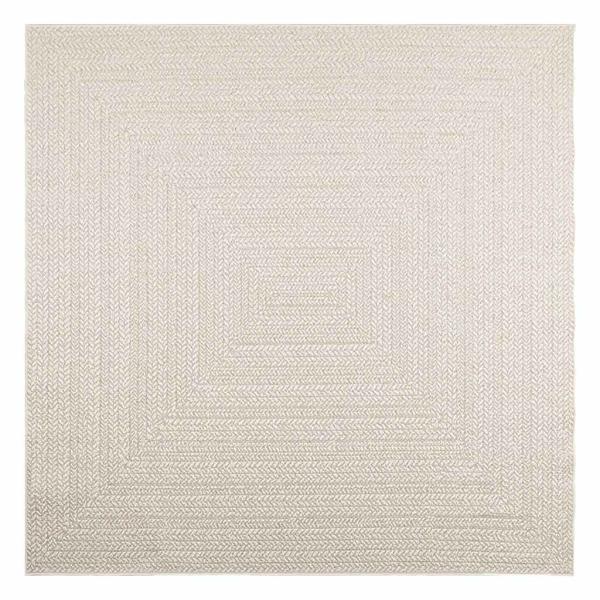 Teppich ZIZUR Creme 200x200 cm Jute-Optik Indoor und Outdoor