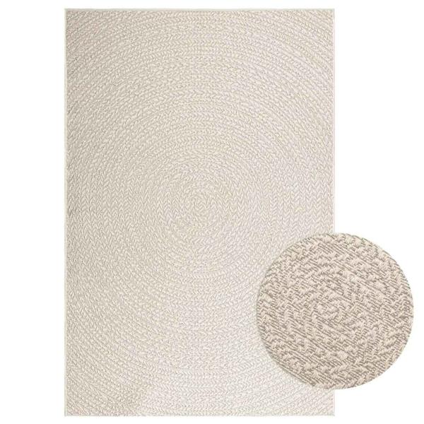 ARDEBO.de - Teppich ZIZUR Creme 140x200 cm Jute-Optik Indoor und Outdoor