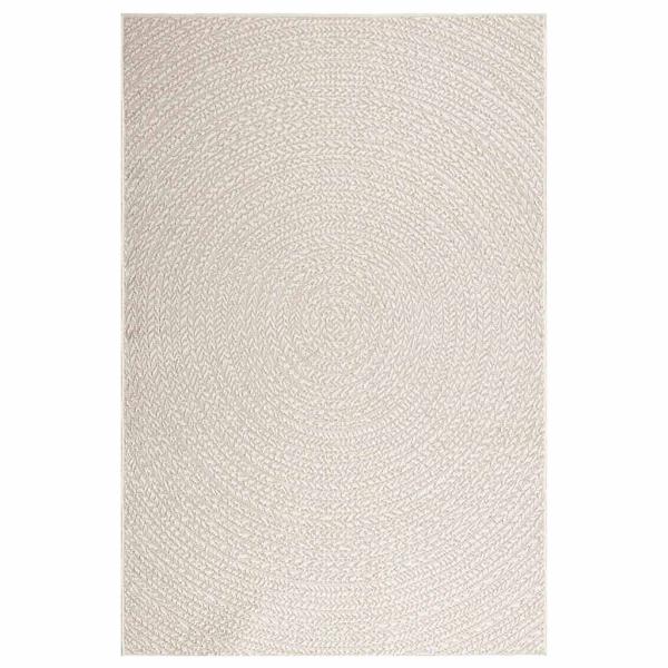 Teppich ZIZUR Creme 140x200 cm Jute-Optik Indoor und Outdoor