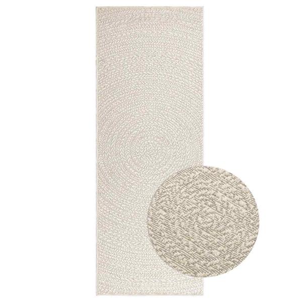 ARDEBO.de - Teppich ZIZUR Creme 80x200 cm Jute-Optik Indoor und Outdoor