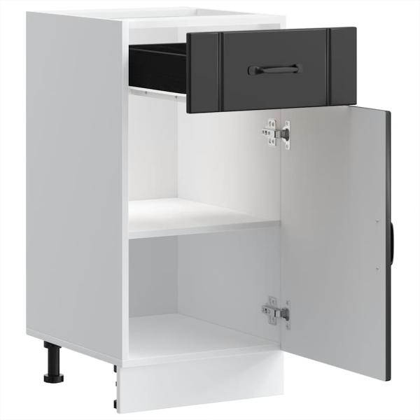 Küchen-Unterschrank Lucca Schwarz Holzwerkstoff