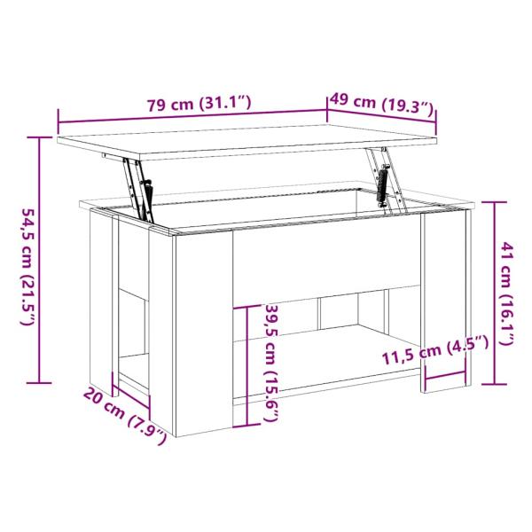 Couchtisch Artisan-Eiche 79x49x41 cm Holzwerkstoff