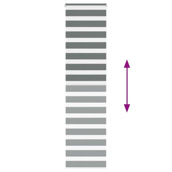 Zebra Jalousie Dunkelgrau 60x230cm Stoffbreite 55,9cm Polyester