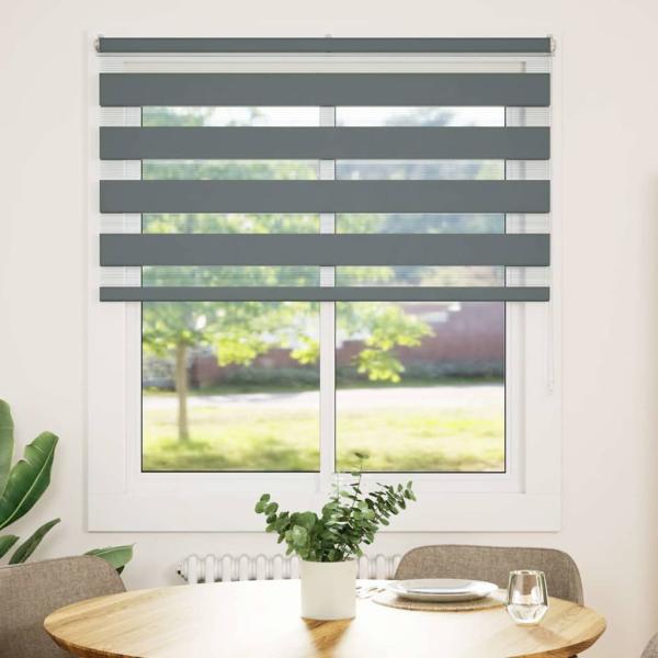 Zebra Jalousie Dunkelgrau 130x150 cm Stoffbreite 125,9 cm