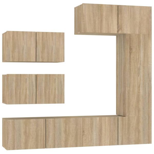 6-tlg. TV-Schrank-Set Sonoma-Eiche Holzwerkstoff