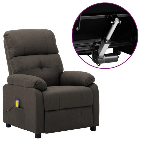 Massagesessel Elektrisch Taupe Stoff