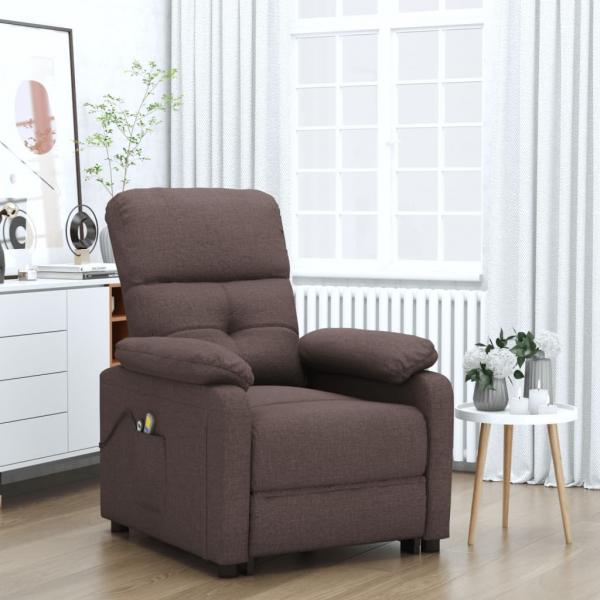 ARDEBO.de - Massagesessel Elektrisch Dunkelbraun Stoff
