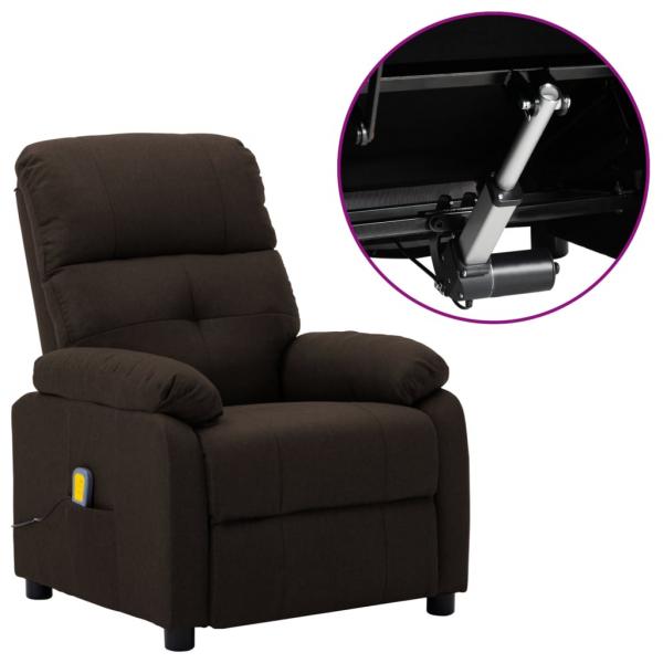 Massagesessel Elektrisch Dunkelbraun Stoff