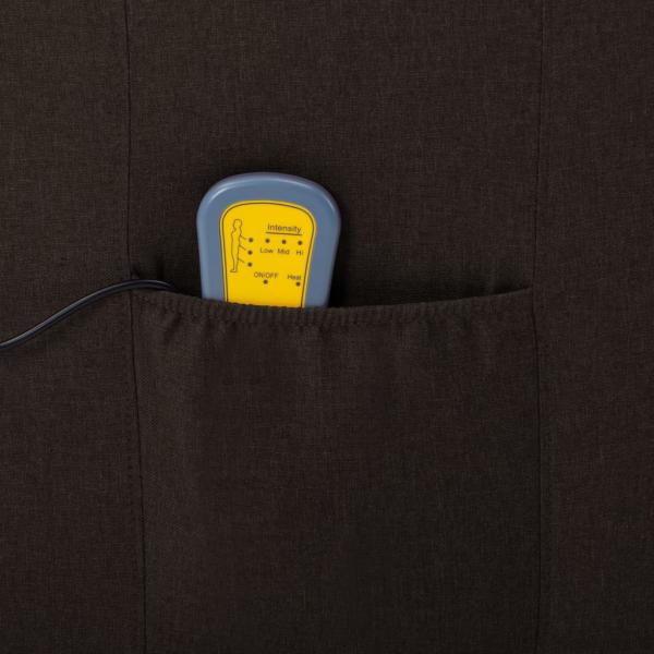 Massagesessel Elektrisch Dunkelbraun Stoff