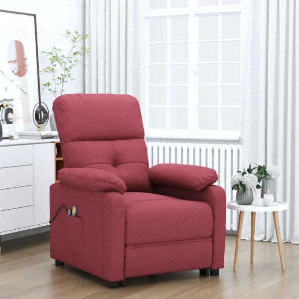 ARDEBO.de - Massagesessel Elektrisch Weinrot Stoff