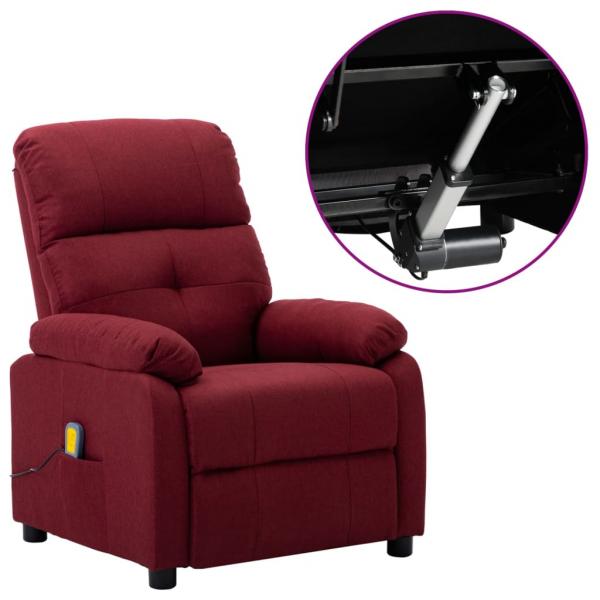 Massagesessel Elektrisch Weinrot Stoff