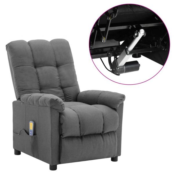 Massagesessel Elektrisch Hellgrau Stoff