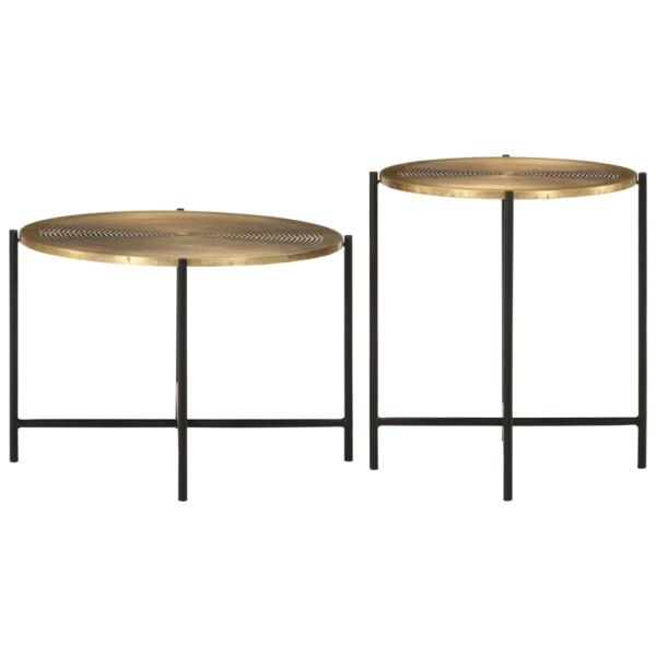 ARDEBO.de - Couchtische 2 Stk. Messing und Metall Schwarz