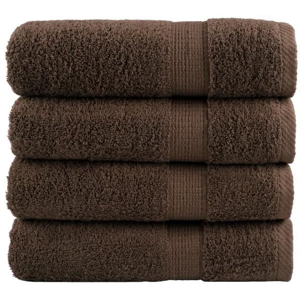 ARDEBO.de - Premium-Duschtücher SOLUND 4 Stk. Braun 70x140 cm 600 g/m²