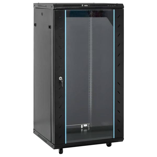 ARDEBO.de - 22U Netzwerkschrank 19" IP20 Schwarz 60x60x120 cm