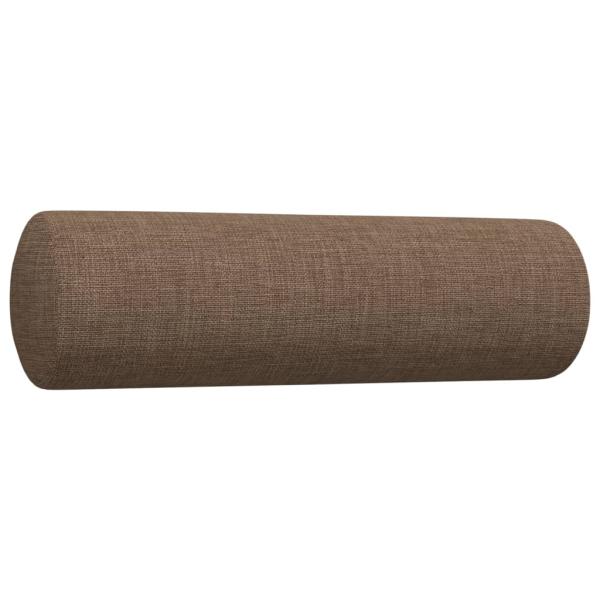 ARDEBO.de - 2-tlg. Sofagarnitur mit Dekokissen Braun Stoff