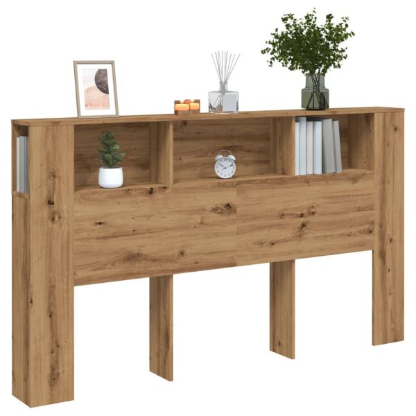 ARDEBO.de - Kopfteil mit Ablagen Artisan-Eiche 180x18,5x102,5 cm