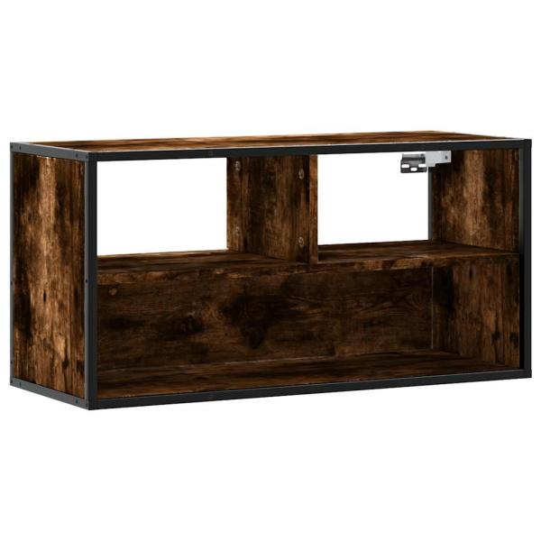 TV-Schrank Räuchereiche 80x31x39,5 cm Holzwerkstoff und Metall