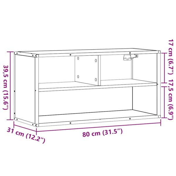 TV-Schrank Räuchereiche 80x31x39,5 cm Holzwerkstoff und Metall
