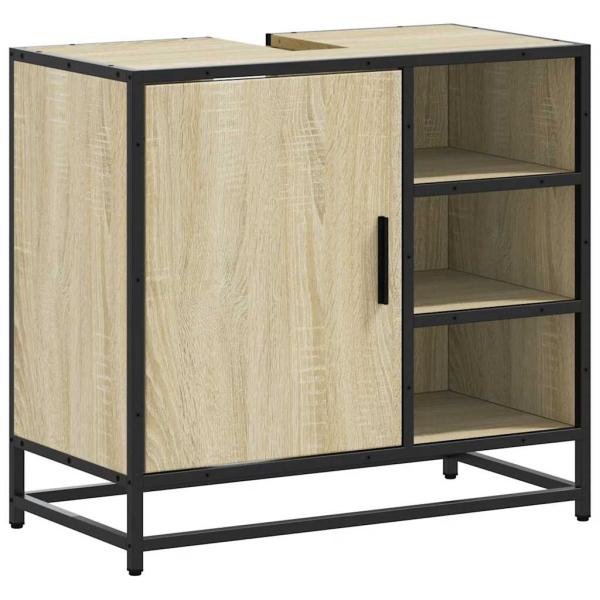 ARDEBO.de - Badschrank Sonoma-Eiche 65x33x60 cm Holzwerkstoff