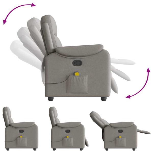 Massagesessel Taupe Stoff