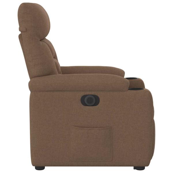 Relaxsessel mit Aufstehhilfe Elektrisch Braun Stoff
