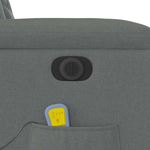 Elektrischer Massagesessel mit Aufstehhilfe Dunkelgrau Stoff