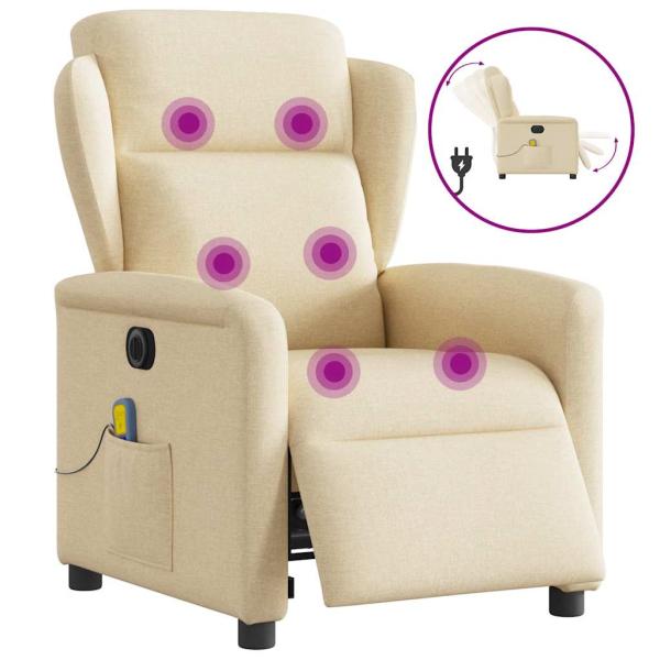 ARDEBO.de - Massagesessel Elektrisch Creme Stoff