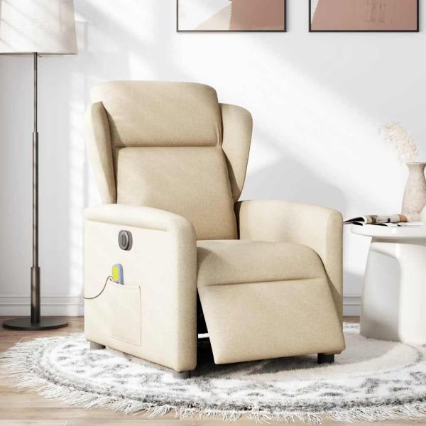 Massagesessel Elektrisch Creme Stoff