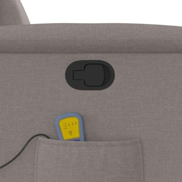 Massagesessel mit Aufstehhilfe Taupe Stoff