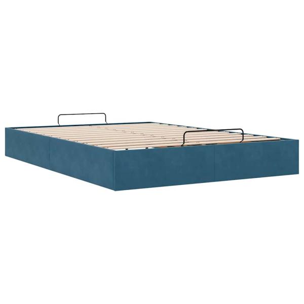 Ottoman-Bett ohne Matratze Dunkelblau 140x190 cm Samt