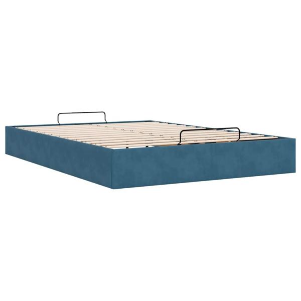 Ottoman-Bett ohne Matratze Dunkelblau 140x190 cm Samt