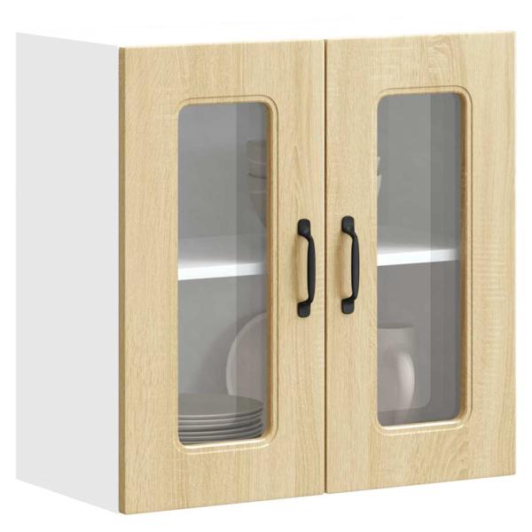 ARDEBO.de - Küchen-Hängeschrank mit Glastür Sonoma-Eiche Holzwerkstoff