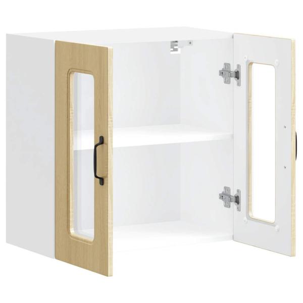 Küchen-Hängeschrank mit Glastür Sonoma-Eiche Holzwerkstoff