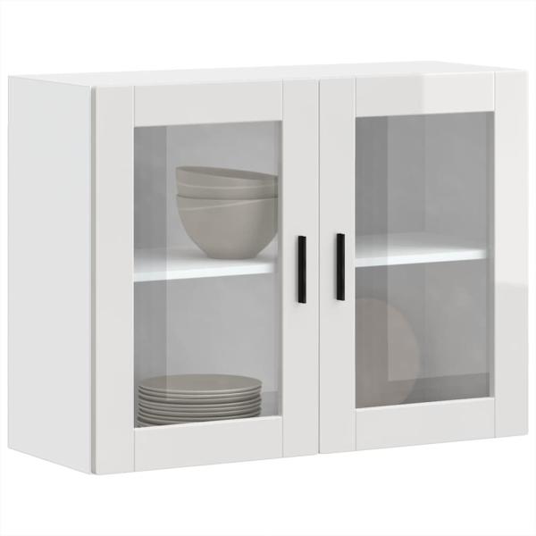 ARDEBO.de - Küchen-Hängeschrank mit Glastür Porto Hochglanz-Weiß