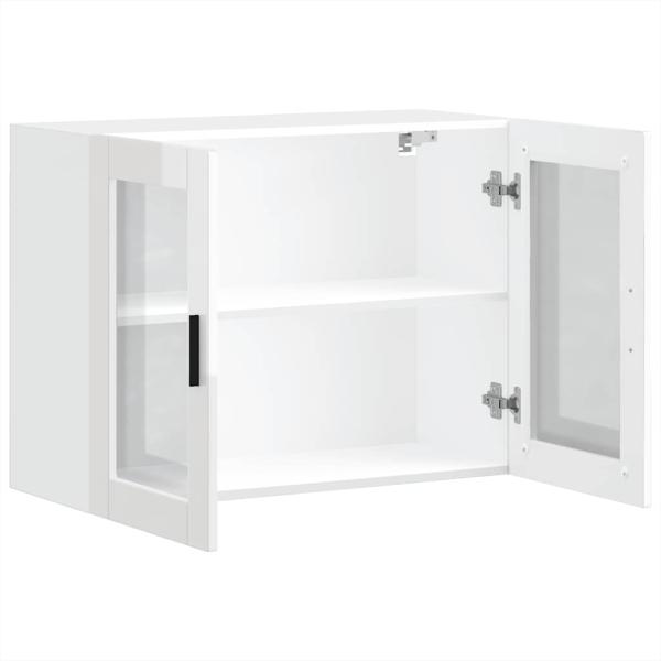 Küchen-Hängeschrank mit Glastür Porto Hochglanz-Weiß